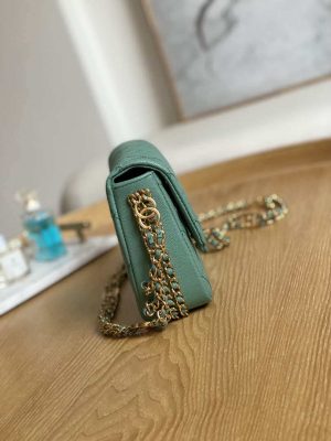 chanel as3757 mini flap bag grained calfskin gold tone metal green 004 luxibags.ru .jpg