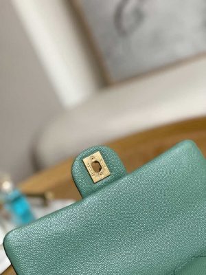 chanel as3757 mini flap bag grained calfskin gold tone metal green 007 luxibags.ru .jpg