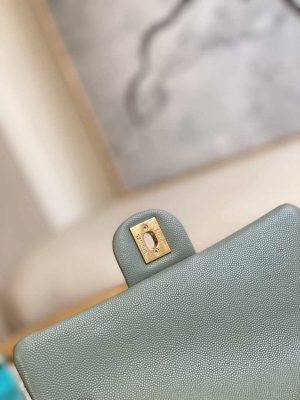 chanel as3757 mini flap bag grained calfskin gold tone metal light green 007 luxibags.ru .jpg