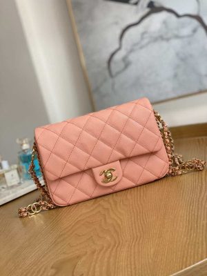 chanel as3757 mini flap bag grained calfskin gold tone metal pink 001 luxibags.ru .jpg