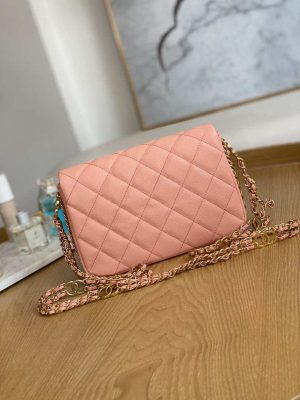 chanel as3757 mini flap bag grained calfskin gold tone metal pink 002 luxibags.ru .jpg