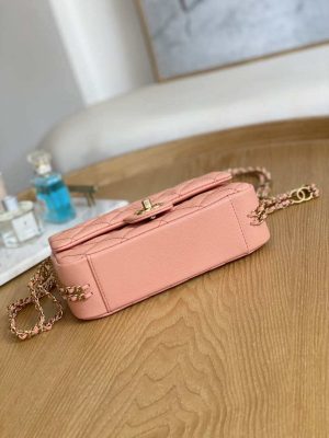 chanel as3757 mini flap bag grained calfskin gold tone metal pink 006 luxibags.ru .jpg