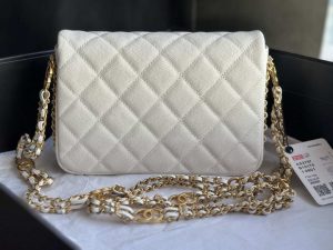 chanel as3757 mini flap bag grained calfskin gold tone metal white 004 luxibags.ru .jpg