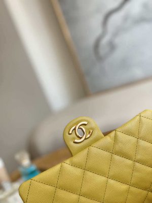 chanel as3757 mini flap bag grained calfskin gold tone metal yellow 003 luxibags.ru .jpg