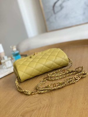 chanel as3757 mini flap bag grained calfskin gold tone metal yellow 005 luxibags.ru .jpg