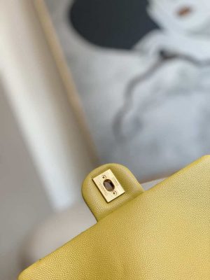 chanel as3757 mini flap bag grained calfskin gold tone metal yellow 007 luxibags.ru .jpg