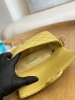 chanel as3757 mini flap bag grained calfskin gold tone metal yellow 008 luxibags.ru .jpg