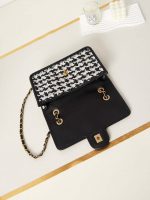 chanel as3767 flap bag woven lambskin black 007 luxibags.ru .jpg