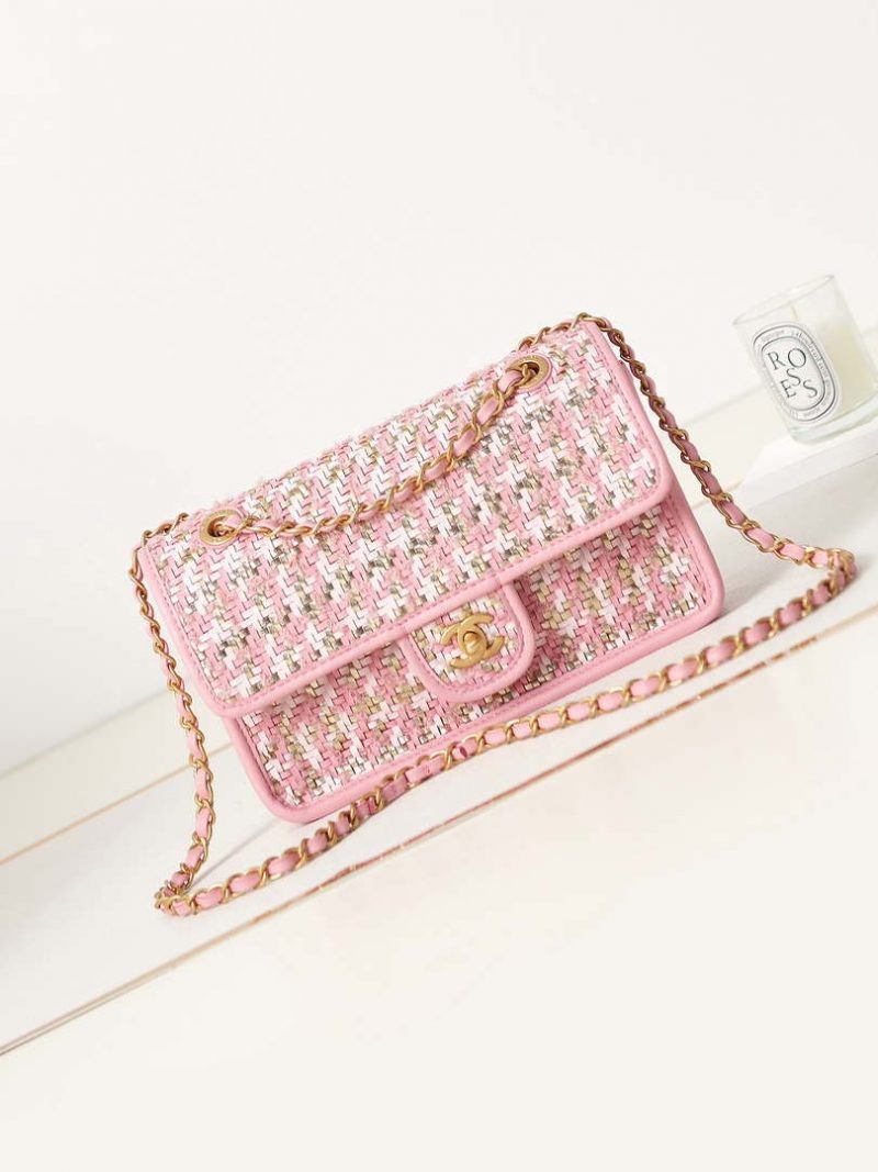 chanel as3767 flap bag woven lambskin pink 001 luxibags.ru .jpg