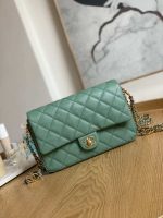 chanel as3777 flap bag grained calfskin gold tone metal green 001 luxibags.ru .jpg