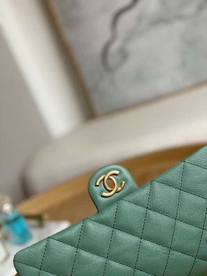 chanel as3777 flap bag grained calfskin gold tone metal green 003 luxibags.ru .jpg