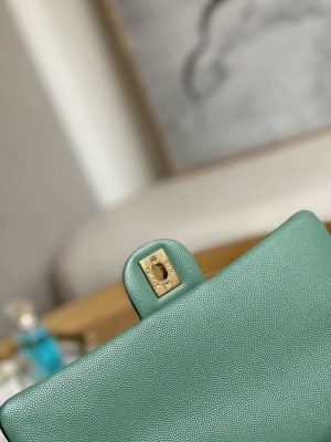 chanel as3777 flap bag grained calfskin gold tone metal green 007 luxibags.ru .jpg