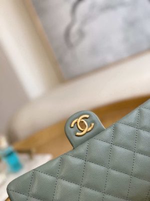 chanel as3777 flap bag grained calfskin gold tone metal light green 003 luxibags.ru .jpg