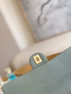 chanel as3777 flap bag grained calfskin gold tone metal light green 007 luxibags.ru .jpg