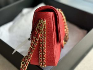 chanel as3777 flap bag grained calfskin gold tone metal red 006 luxibags.ru .jpg