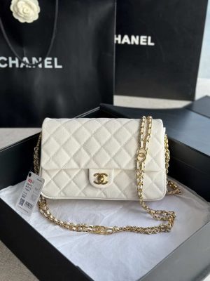 chanel as3777 flap bag grained calfskin gold tone metal white 001 luxibags.ru .jpg