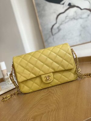 chanel as3777 flap bag grained calfskin gold tone metal yellow 001 luxibags.ru .jpg