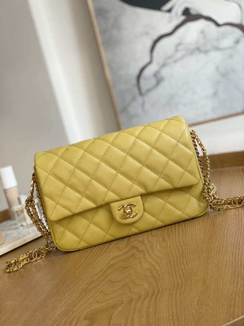 chanel as3777 flap bag grained calfskin gold tone metal yellow 001 luxibags.ru .jpg