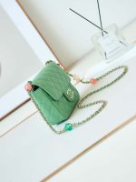 chanel as3782 mini flap bag 23p enamel gold tone metal 16cm green 05 luxibags.ru .jpg