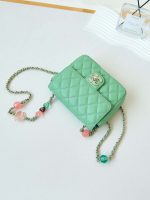 chanel as3782 mini flap bag 23p enamel gold tone metal 16cm green 07 luxibags.ru .jpg