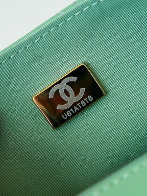 chanel as3782 mini flap bag 23p enamel gold tone metal 16cm green 09 luxibags.ru .jpg