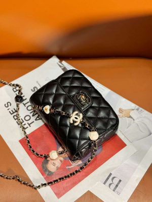 chanel as3782 mini flap bag 23p enamel gold tone metal black 16cm 006 luxibags.ru .jpg