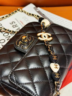 chanel as3782 mini flap bag 23p enamel gold tone metal black 16cm 007 luxibags.ru .jpg