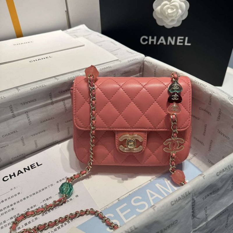 chanel as3782 mini flap bag 23p enamel gold tone metal pink 16cm 001 luxibags.ru .jpg