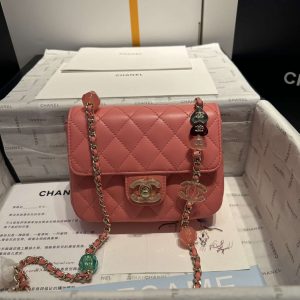 chanel as3782 mini flap bag 23p enamel gold tone metal pink 16cm 002 luxibags.ru .jpg