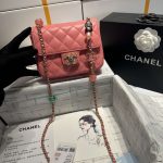 chanel as3782 mini flap bag 23p enamel gold tone metal pink 16cm 003 luxibags.ru .jpg