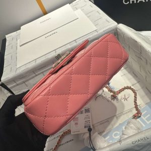 chanel as3782 mini flap bag 23p enamel gold tone metal pink 16cm 005 luxibags.ru .jpg
