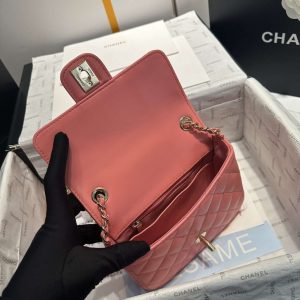 chanel as3782 mini flap bag 23p enamel gold tone metal pink 16cm 007 luxibags.ru .jpg