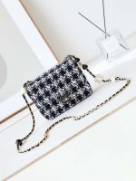 chanel as3782 mini flap bag 23p tweed gold tone metal 16cm black white 01 luxibags.ru .jpg