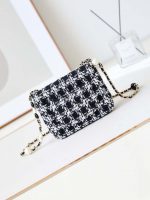 chanel as3782 mini flap bag 23p tweed gold tone metal 16cm black white 06 luxibags.ru .jpg