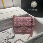 chanel as3782 mini flap bag 23p woolen enamel gold tone metal pink 16cm 001 luxibags.ru .jpg
