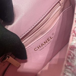 chanel as3782 mini flap bag 23p woolen enamel gold tone metal pink 16cm 009 luxibags.ru .jpg