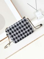 chanel as3783 small flap bag 23p tweed gold tone metal 18 5 cm black white 05 luxibags.ru .jpg