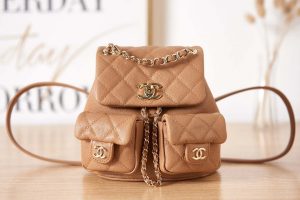 chanel as3787 small backpack grained shiny calfskin gold tone metal brown 002 luxibags.ru .jpg