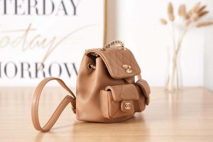 chanel as3787 small backpack grained shiny calfskin gold tone metal brown 003 luxibags.ru .jpg