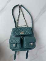 chanel as3787 small backpack grained shiny calfskin gold tone metal dark green 005 luxibags.ru .jpg