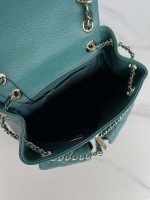 chanel as3787 small backpack grained shiny calfskin gold tone metal dark green 007 luxibags.ru .jpg