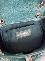 chanel as3787 small backpack grained shiny calfskin gold tone metal dark green 008 luxibags.ru .jpg
