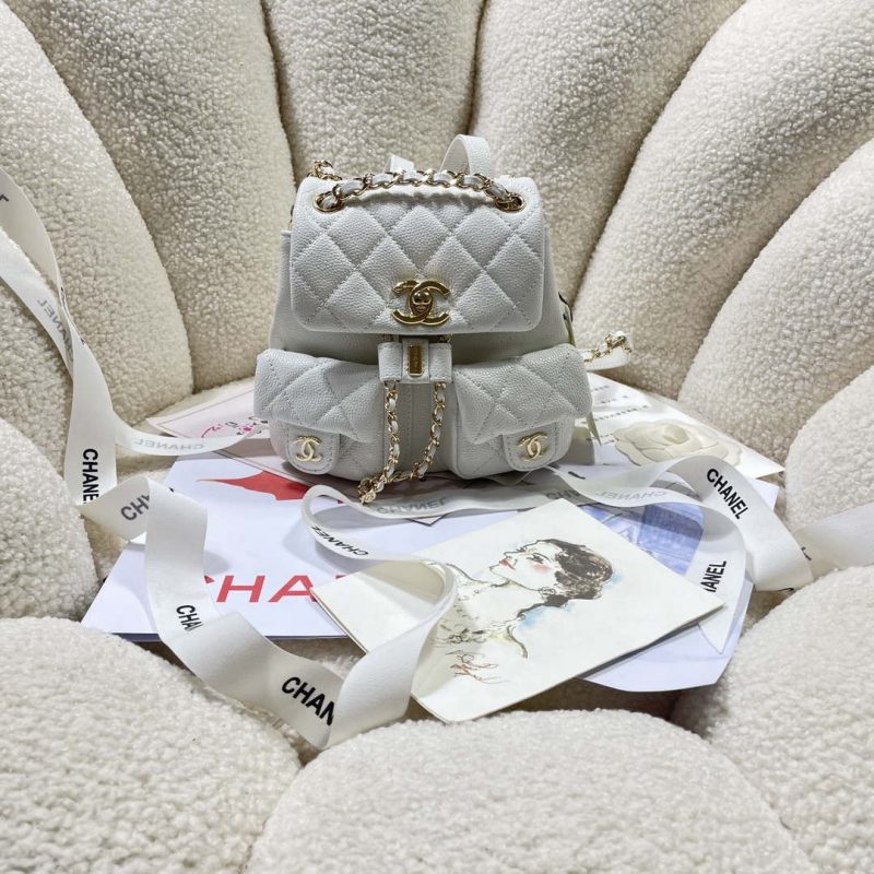 chanel as3787 small backpack grained shiny calfskin gold tone metal white 001 luxibags.ru .jpg
