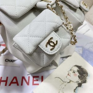 chanel as3787 small backpack grained shiny calfskin gold tone metal white 006 luxibags.ru .jpg