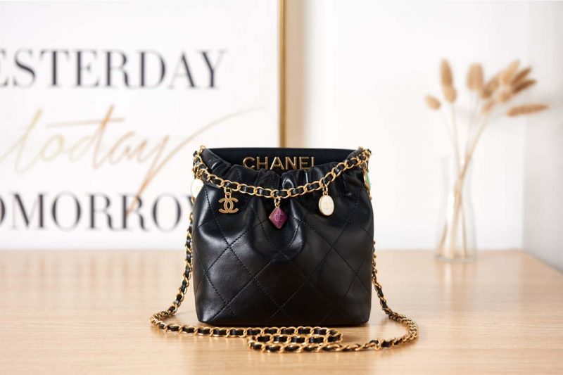 chanel as3793 small bucket bag lambskin resin gold tone metal black 001 luxibags.ru .jpg