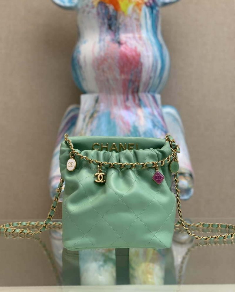 chanel as3793 small bucket bag lambskin resin gold tone metal light green 001 luxibags.ru .jpg