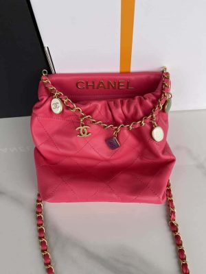 chanel as3793 small bucket bag lambskin resin gold tone metal red 009 luxibags.ru .jpg