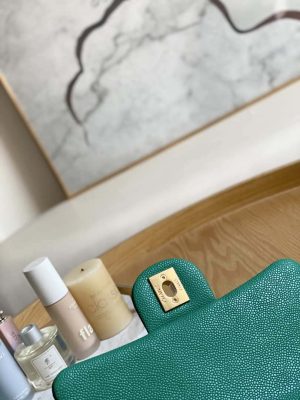 chanel as3828 mini flap chain bag green calfskin gold 007 luxibags.ru .jpg