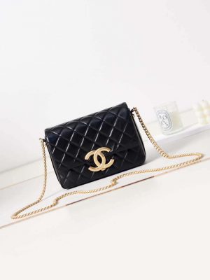 chanel as3855 flap bag with chain shiny lambskin gold tone metal black 001 luxibags.ru .jpg