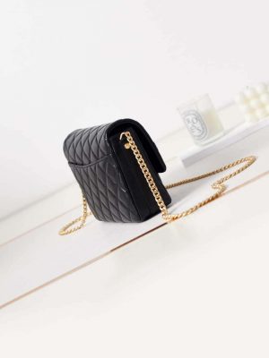 chanel as3855 flap bag with chain shiny lambskin gold tone metal black 003 luxibags.ru .jpg